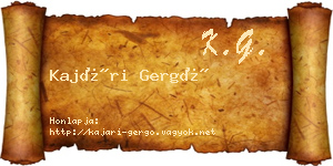 Kajári Gergő névjegykártya